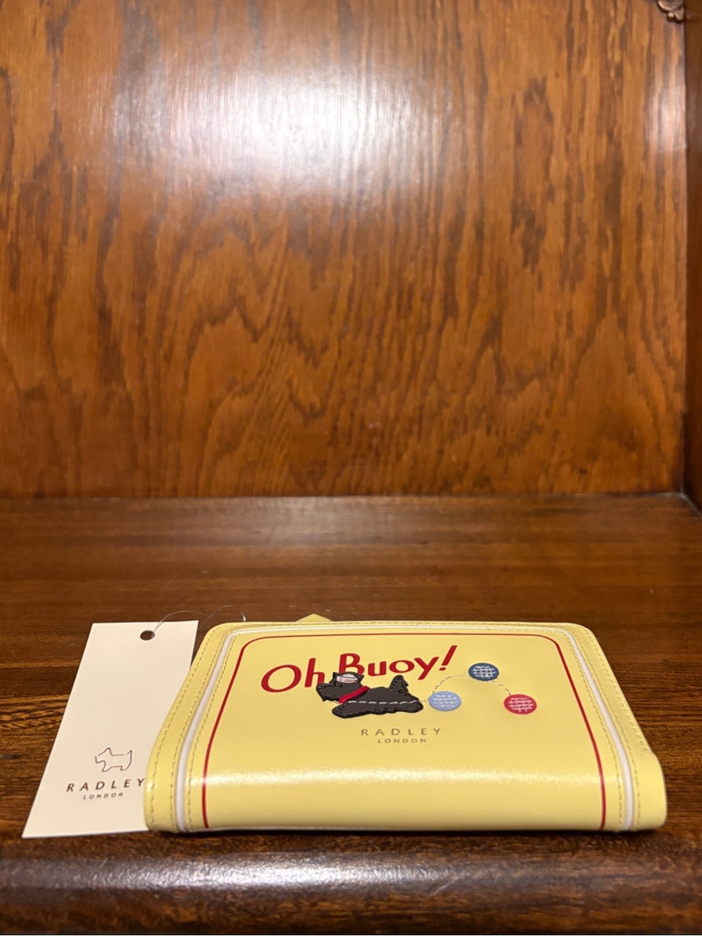 NWT-Radley London-Oh Buoy π Medium Bifold Wallet-Light Yellow-$108 - Picture 6 of 16